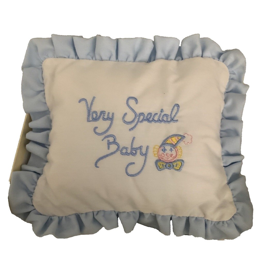 EDEN Very Special Baby Wind Up Musical Pillow Blue White VINTAGE BOXED TAGS
